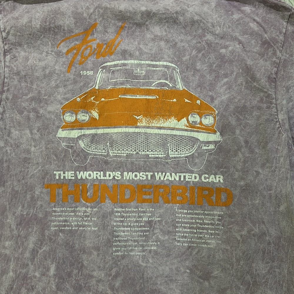 Ford thunder bird purple tie dye distressed t shirt size xl - Picture 5 of 5